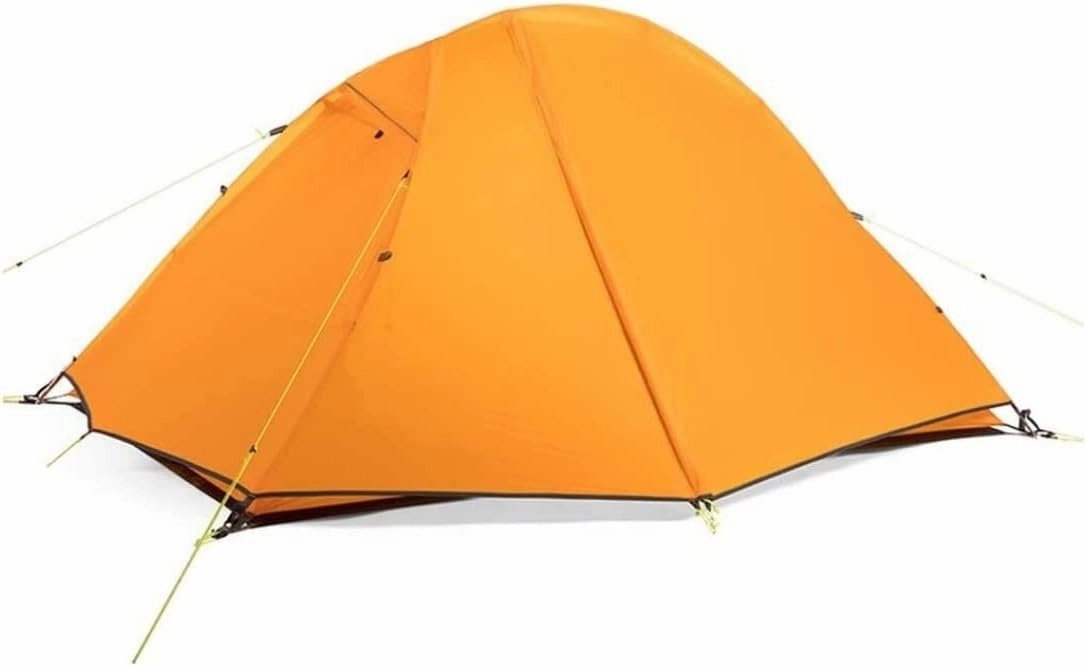 Ultralight Camping Tent 2 Person with 2 Doors Easy Set Up Double Layer Waterproof Tent for Hiking Outdoor Tents for Camping (Orange 215X135X105cm)