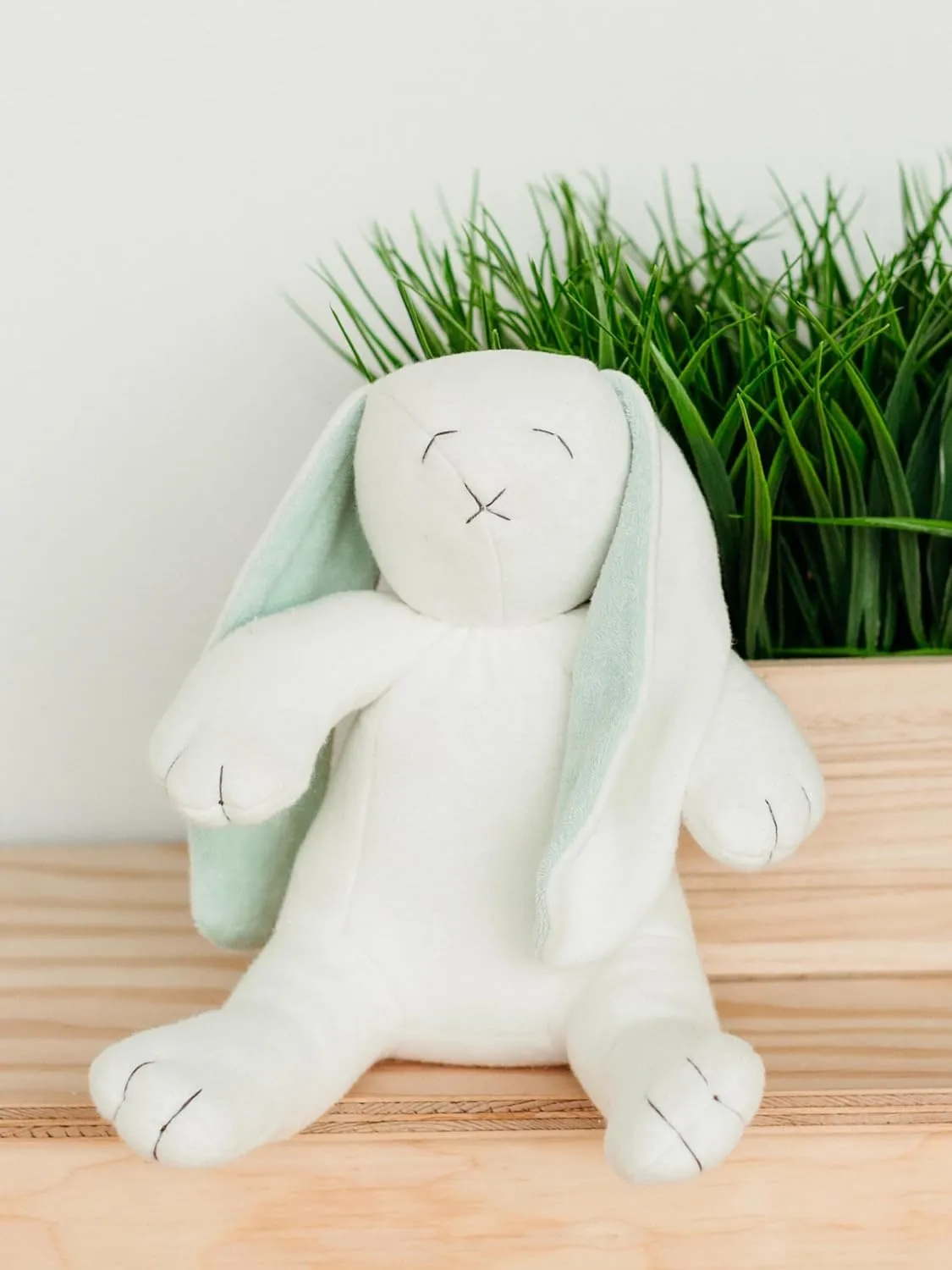 Under the Nile Organic Cotton Hopper Sherpa Bunny Plush. 13"