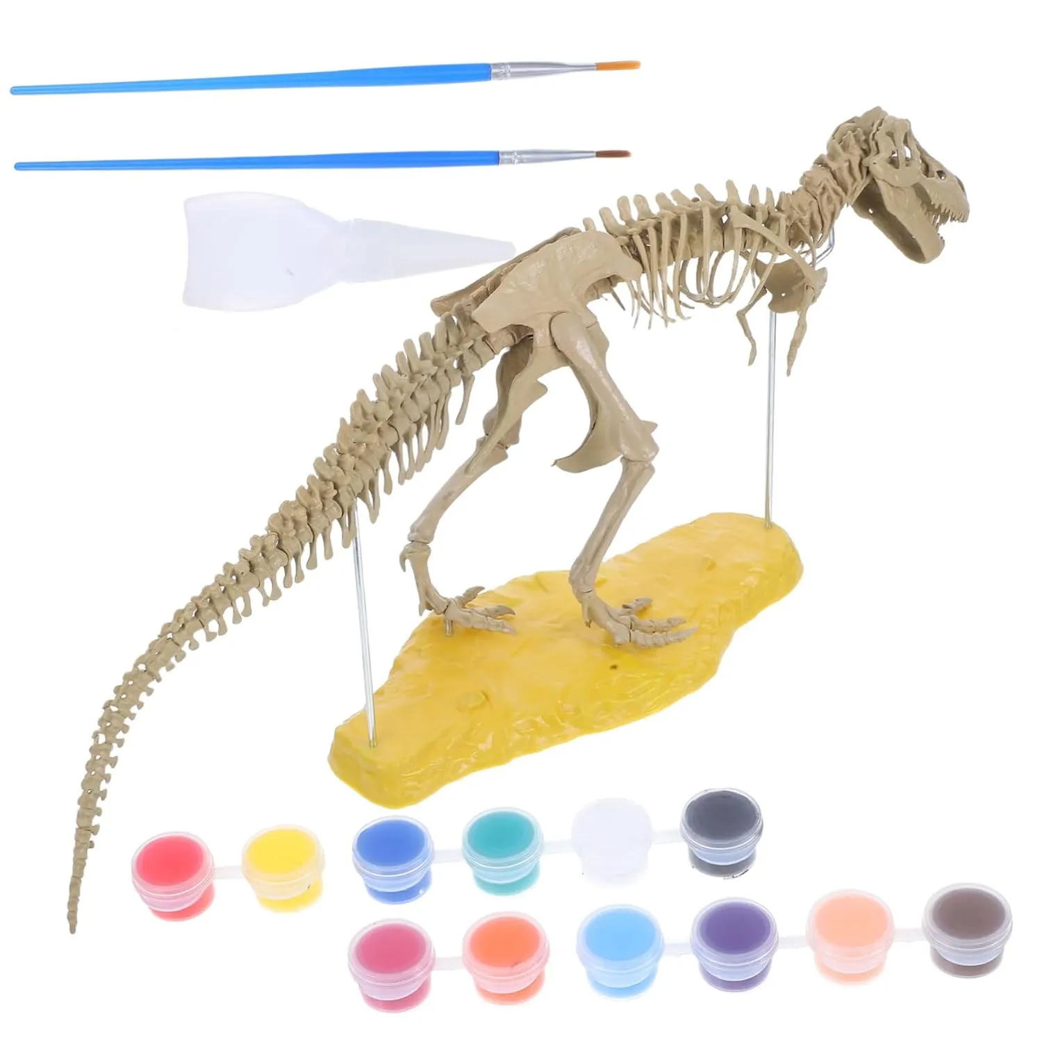 Unomor Educational Dinosaur Skeleton Toy PVC Assembly Kit Realistic Dino Bone Set for DIY Projects and Decor Random