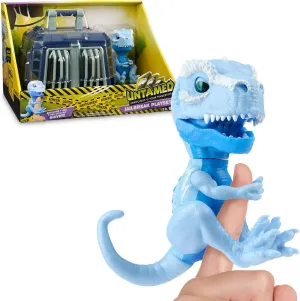 Untamed Jailbreak Playset with 1 Exclusive Interactive T-Rex, Shiver (Light Blue), Dinosaur Cage and Carrying Case (Ages 5 )