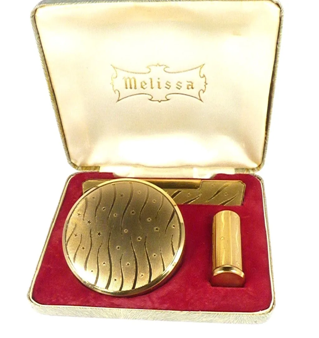 Unused Cased Melissa Brand Compact Mirror Set 1950s