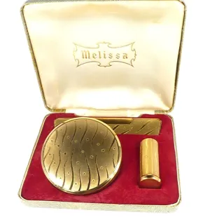 Unused Cased Melissa Brand Compact Mirror Set 1950s