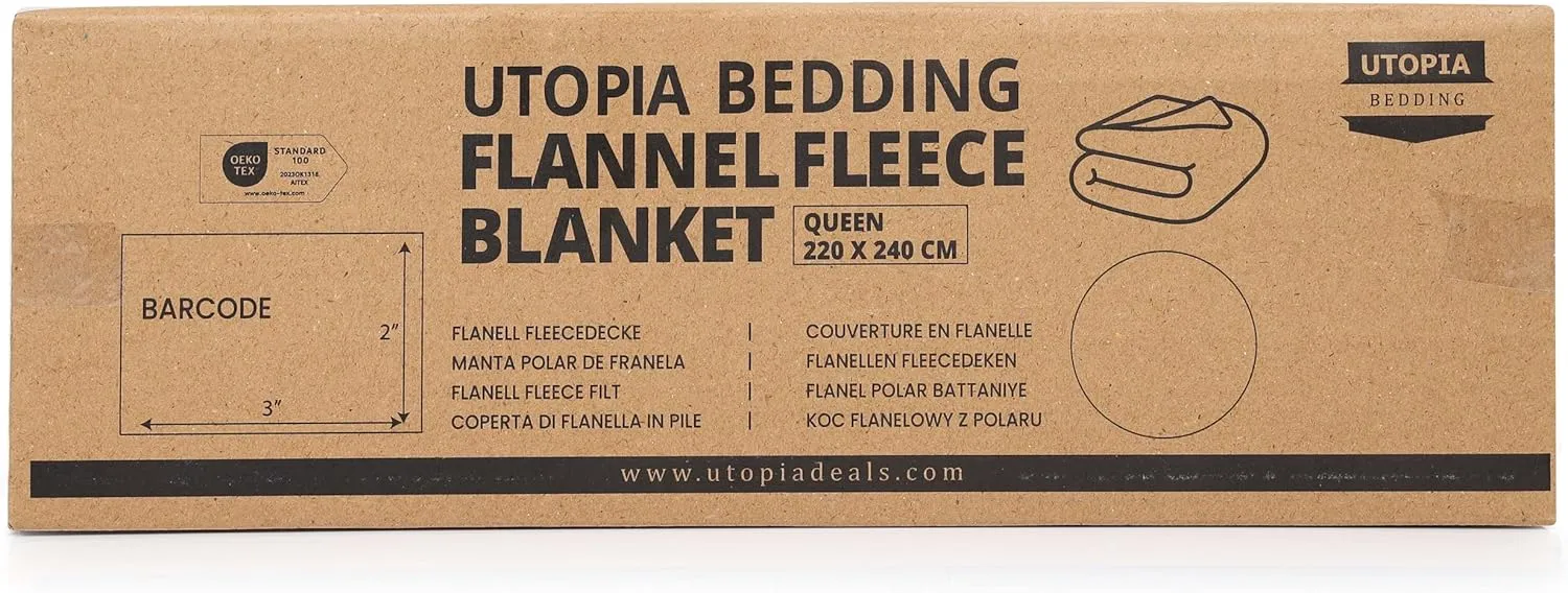 Utopia Bedding Fleece Blanket Queen Size Black 300GSM Luxury Anti-Static Fuzzy Soft Microfiber Bed Blanket (90x90 Inch)