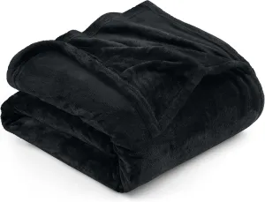 Utopia Bedding Fleece Blanket Queen Size Black 300GSM Luxury Anti-Static Fuzzy Soft Microfiber Bed Blanket (90x90 Inch)
