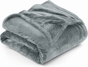 Utopia Bedding Fleece Blanket Queen Size Ash Grey 300GSM Luxury Fuzzy Soft Anti-Static Microfiber Bed Blanket (90x90 Inch)