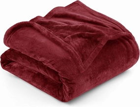 Utopia Bedding Fleece Blanket Queen Size Burgundy 300GSM Luxury Anti-Static Fuzzy Soft Microfiber Bed Blanket (90x90 Inch)