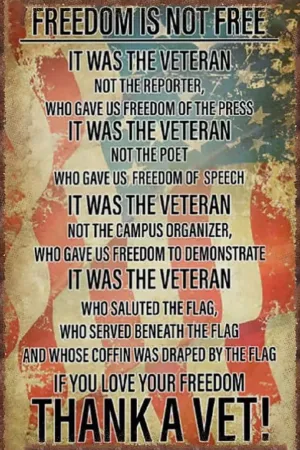 Veterans Poster Jigsaw Puzzles 500 Piece for Adults - If You Love Your Freedom Thank A Vet Wooden Puzzle Fun Games Stress Relief Toys for Home Decor
