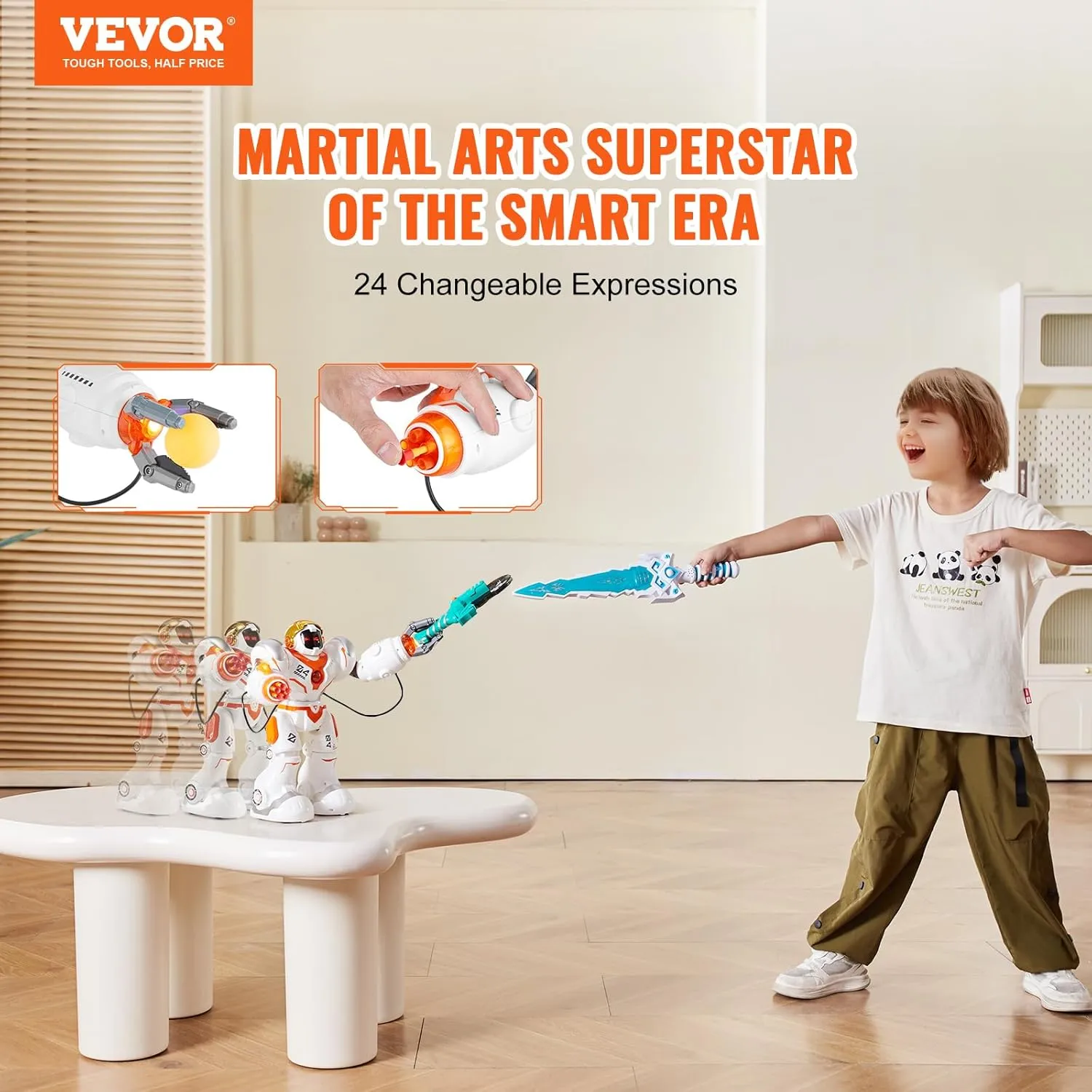 VEVOR RC Robot Toys for Kids, Battle Mode Programmable Remote Control Smart Robot with Bullets, Interactive Walking Dancing Robot for Age 3  Year Old Boys Girls Birthday Gift Present