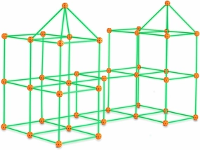 VEVOR Fort Building Kit for Kids, 140PCS Glow in The Dark STEM Building Toys, Educational Gift for 4 5 6 7 8  Year Old Boys & Girls Indoor Outdoor Kids Fort Building Kit with 96 Rods and 44 Balls