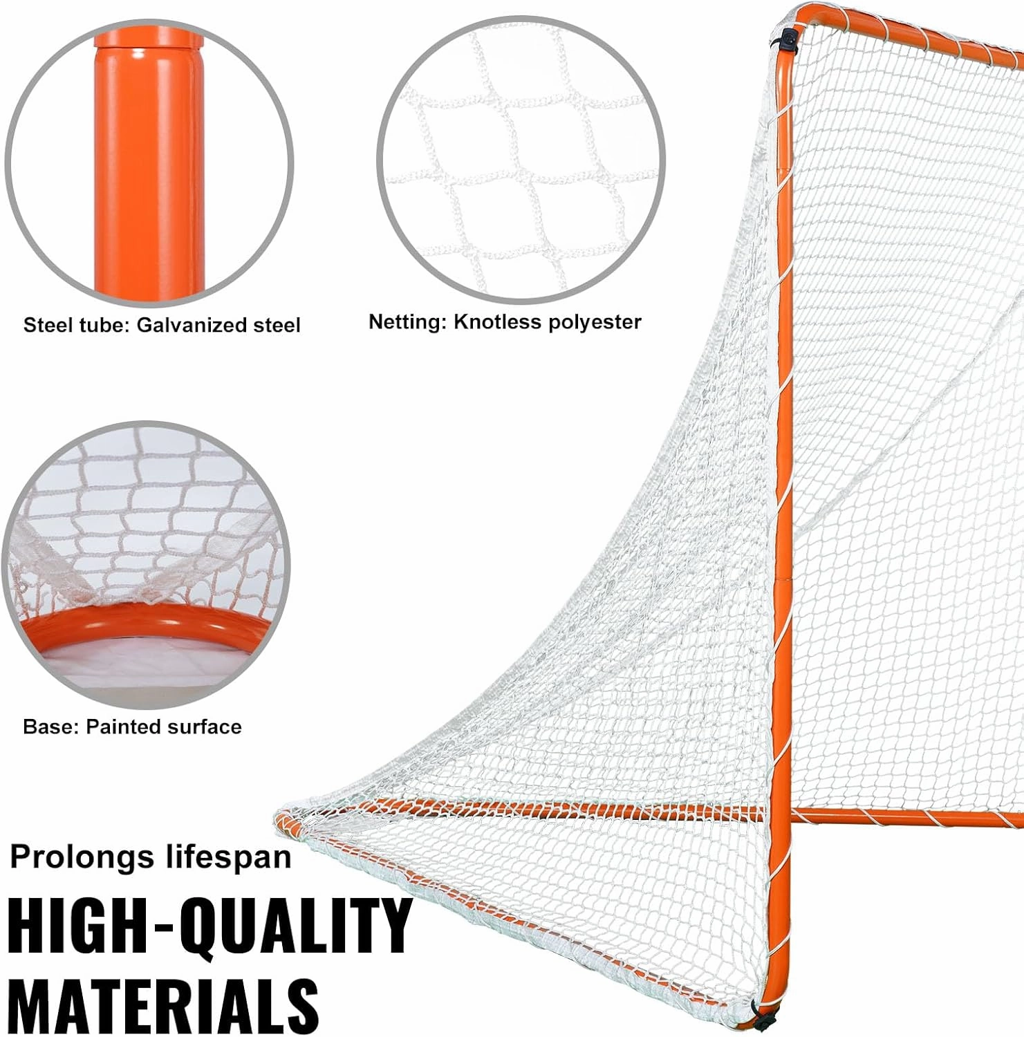 VEVOR Portable Lacrosse Goal - Complete Training Accessory Set with Extended Coverage for Youth and Adults