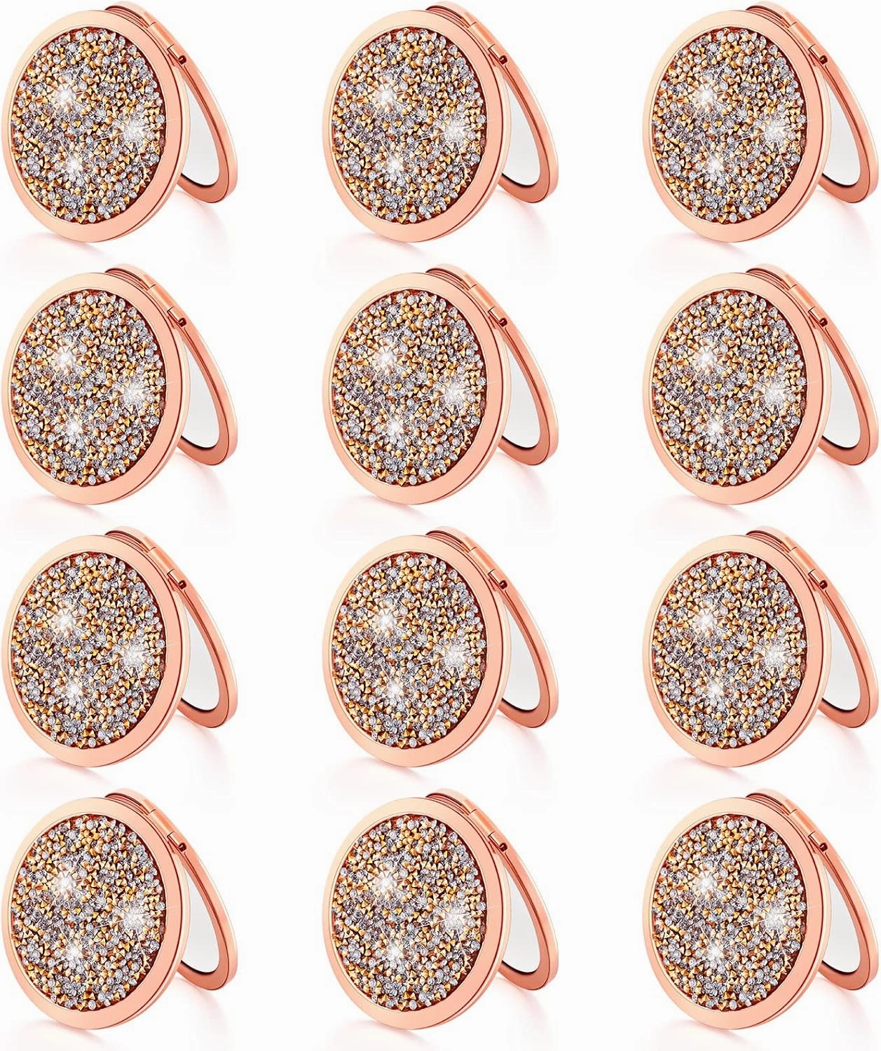 Vicenpal Compact Cosmetic Mirror Round Pocket Makeup for Bridesmaid Gifts Hand Held Small Mirror for Purse Compact Travel Accessory Proposal Bridal Shower Gifts, 2.75 Inch(12 Pcs)