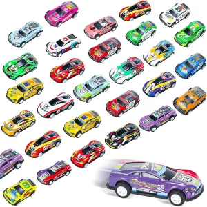 Vinsot 100 Pcs Small Pull Back Toys Cars Metal Friction Die Cast Race Cars Set Fun Goodie Bag Stuffers Party Favor,Age Over 3