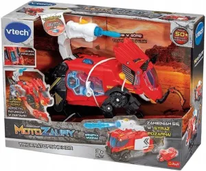VTech Club, Motorcycles: Triceratops Nexor - Interactive Toy 2in1, Dinosaur Transforming into The Fire Department, for Children from 4 Years