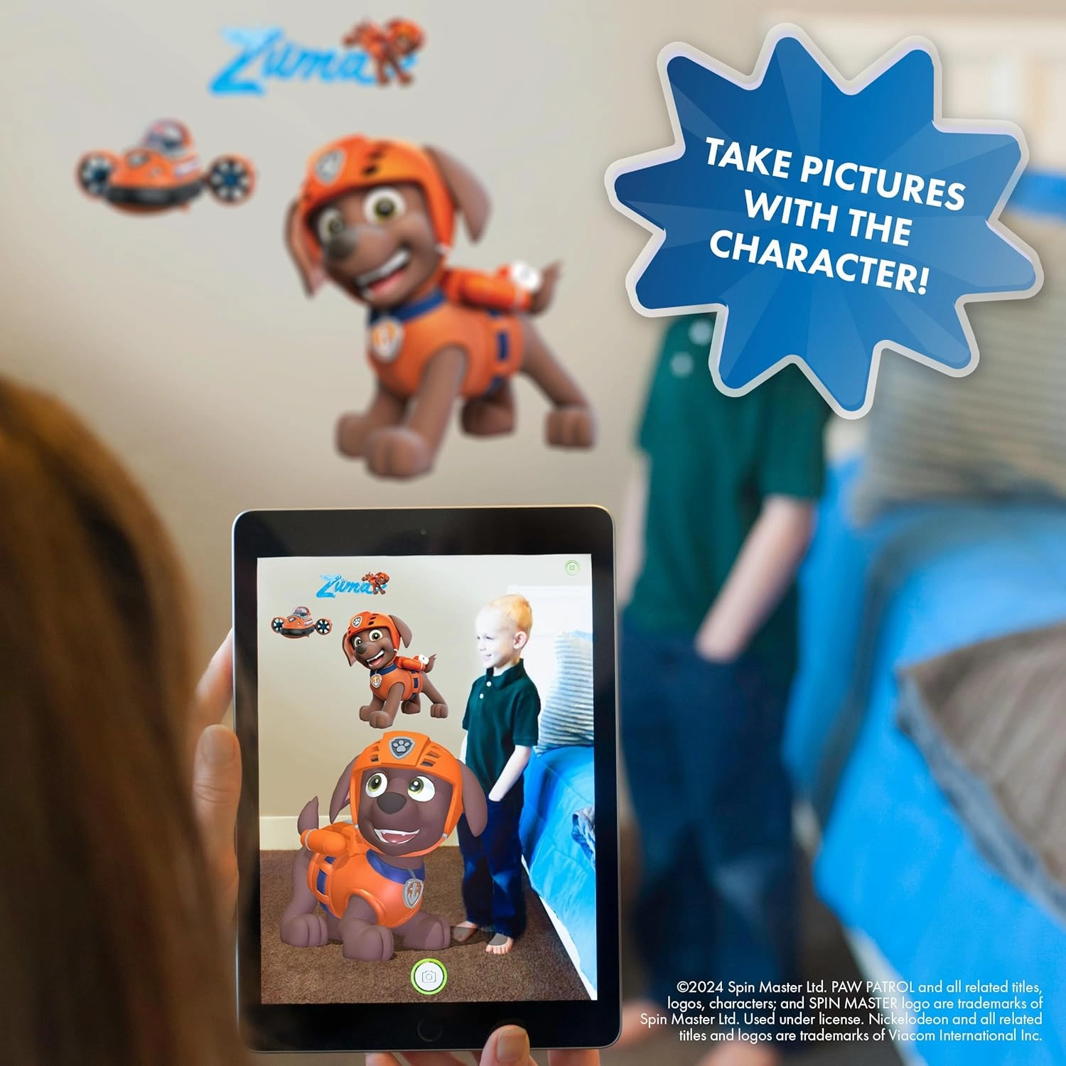 Wall Palz Nickelodeon Paw Patrol Wall Decal - 16" Zuma Vinyl Wall Stickers for Bedroom with 3D Augmented Reality Interaction - Paw Patrol Wall Decor