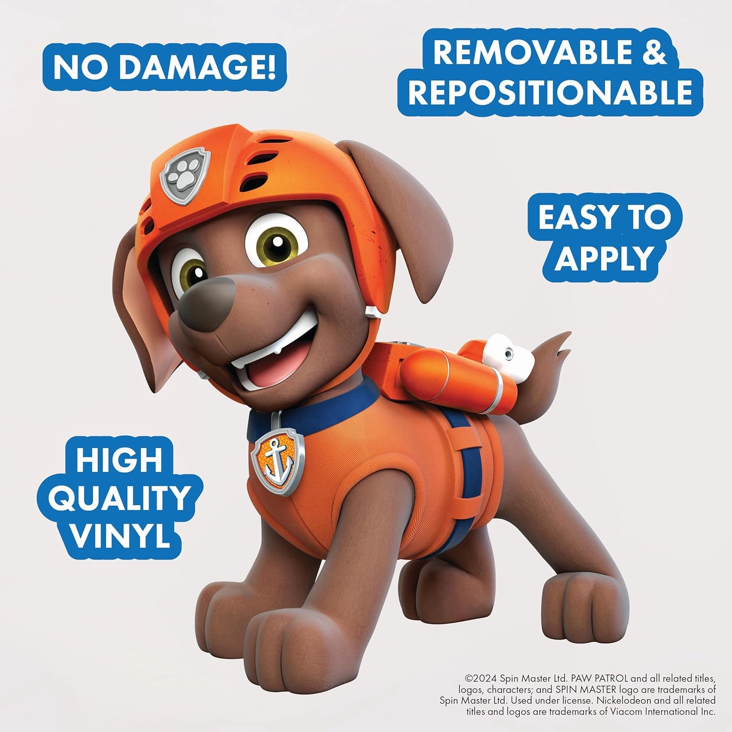 Wall Palz Nickelodeon Paw Patrol Wall Decal - 16" Zuma Vinyl Wall Stickers for Bedroom with 3D Augmented Reality Interaction - Paw Patrol Wall Decor