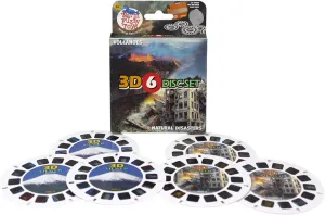 WARM FUZZY Toys Volcanoes and Natural Disasters Reels for Viewfinder - Viewfinder Reels for Kids & Adults, Classic Toys, 3D Reel, Retro Toys, Contains 6 Slides with 42 High Definition 3D Images