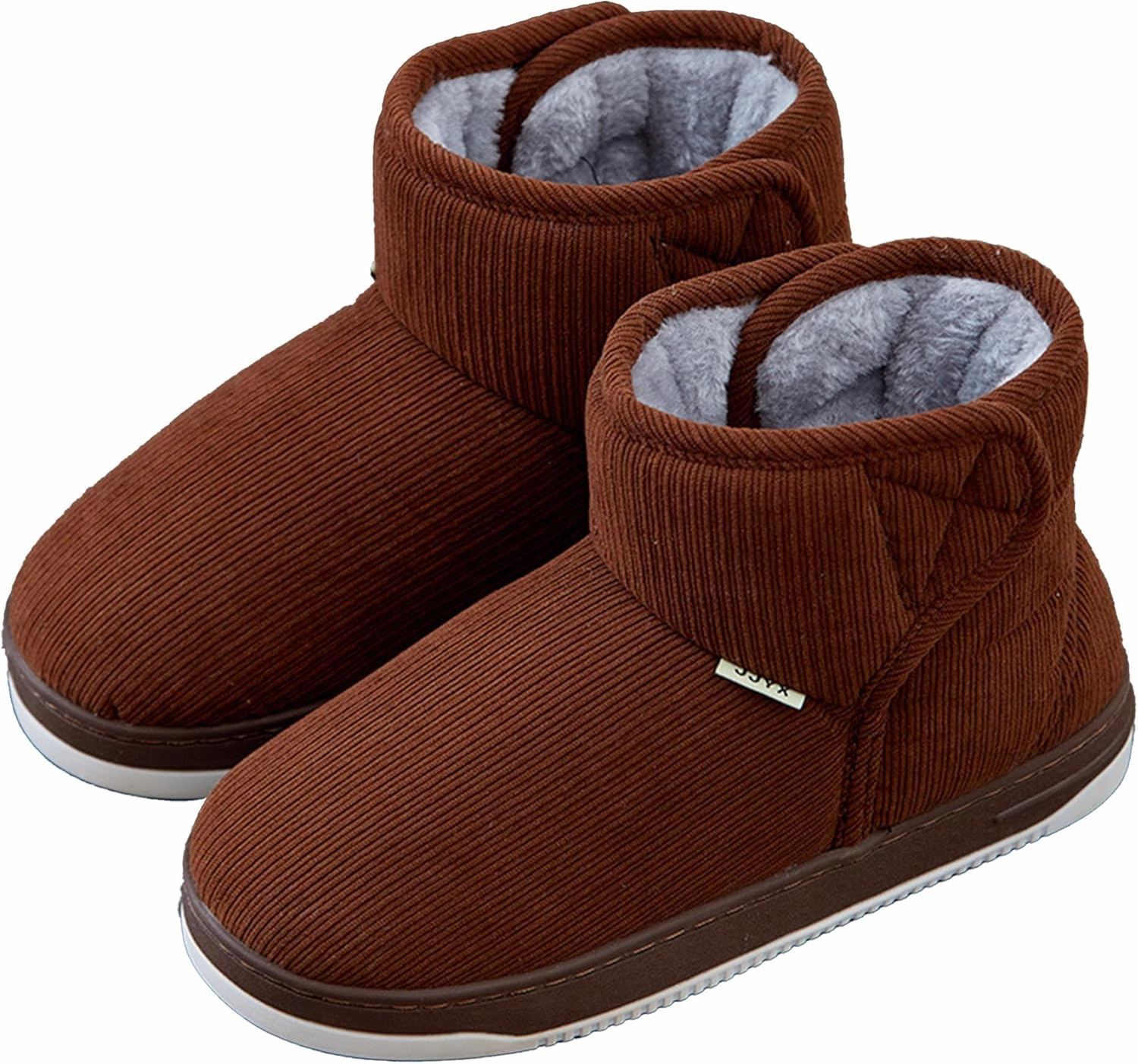 Warm Winter Slippers for Seniors – Unisex Non-Slip Indoor/Outdoor Shoes With Adjustable Hook-and-Loop