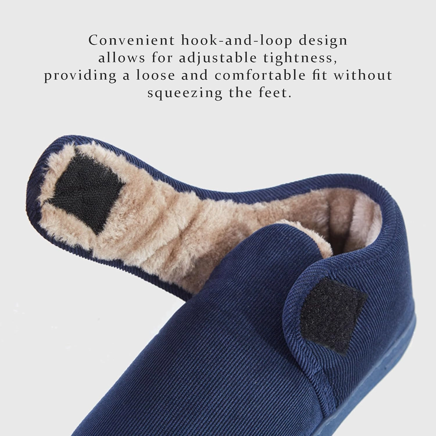 Warm Winter Slippers for Seniors – Unisex Non-Slip Indoor/Outdoor Shoes With Adjustable Hook-and-Loop