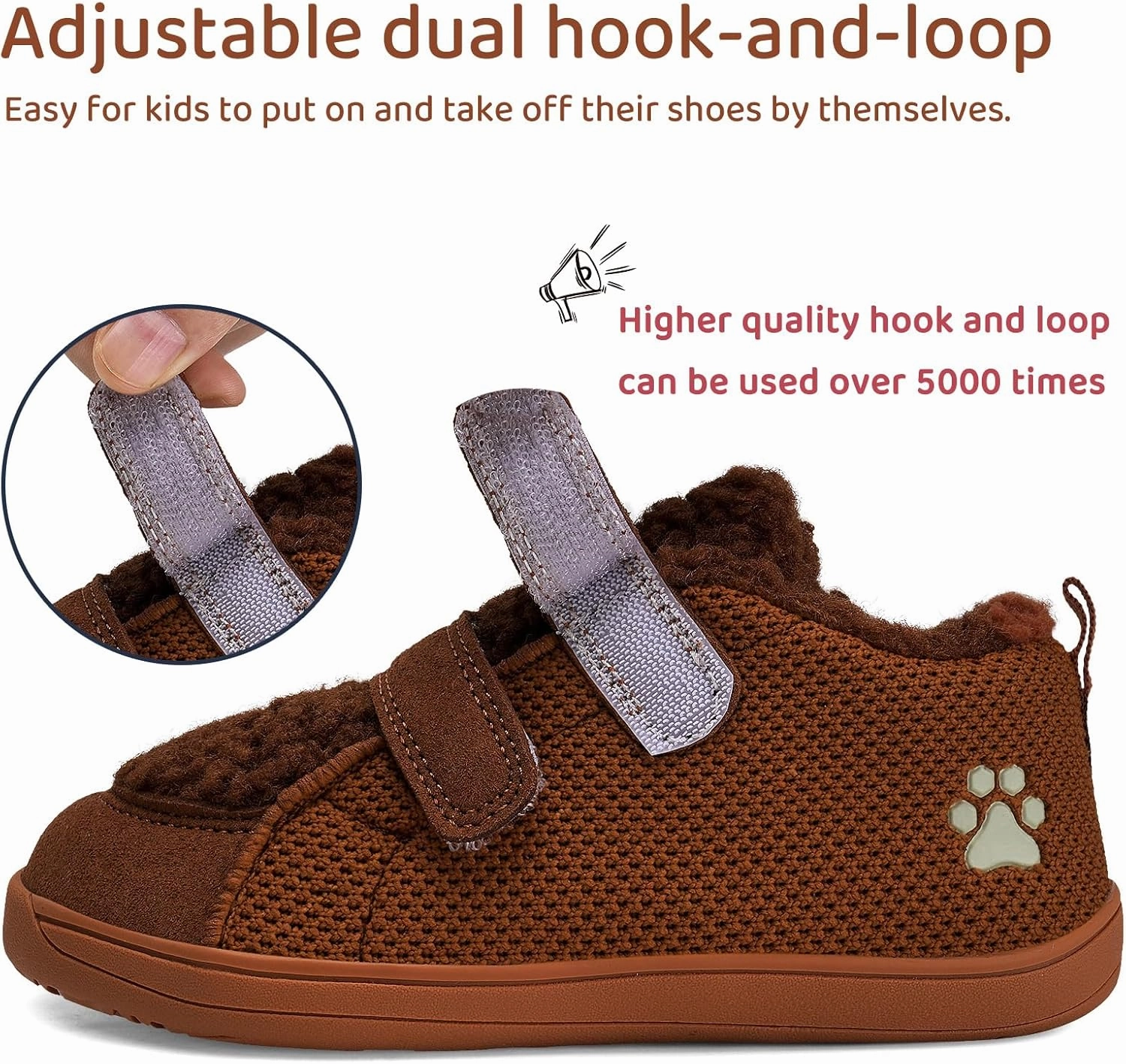 WateLves Toddler Little Kids Wide Barefoot Shoes Warm Winter House Shoes Baby Girls Boys Zero Drop Minimalist Plush Warm Sneakers for Indoor Outdoor