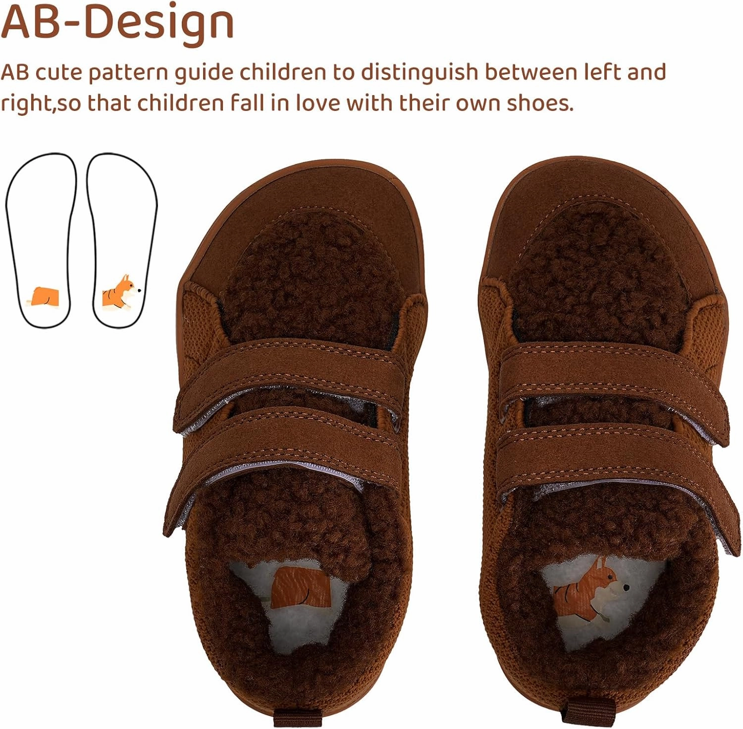 WateLves Toddler Little Kids Wide Barefoot Shoes Warm Winter House Shoes Baby Girls Boys Zero Drop Minimalist Plush Warm Sneakers for Indoor Outdoor