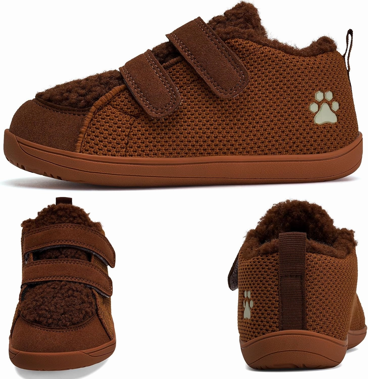 WateLves Toddler Little Kids Wide Barefoot Shoes Warm Winter House Shoes Baby Girls Boys Zero Drop Minimalist Plush Warm Sneakers for Indoor Outdoor