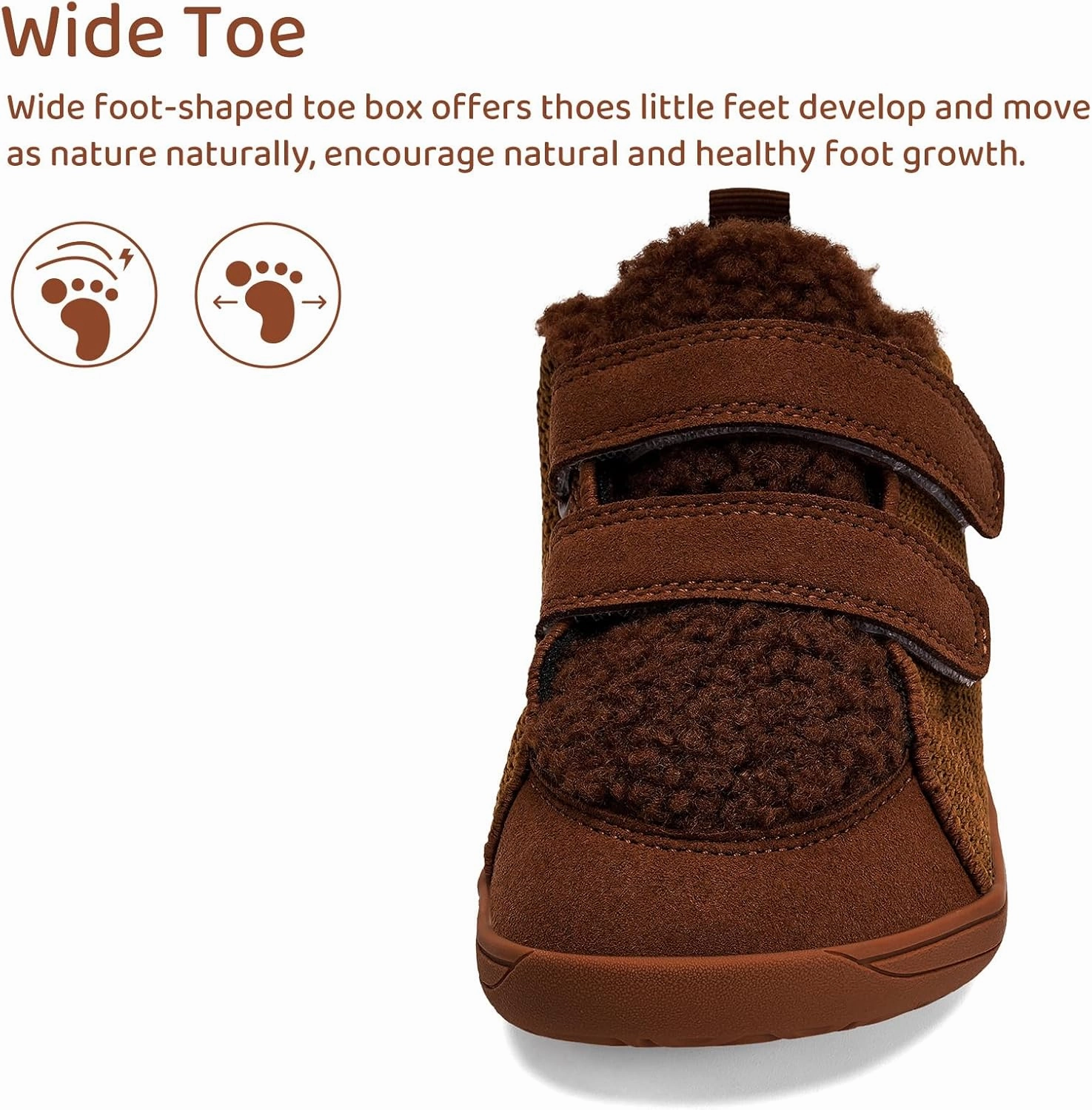 WateLves Toddler Little Kids Wide Barefoot Shoes Warm Winter House Shoes Baby Girls Boys Zero Drop Minimalist Plush Warm Sneakers for Indoor Outdoor