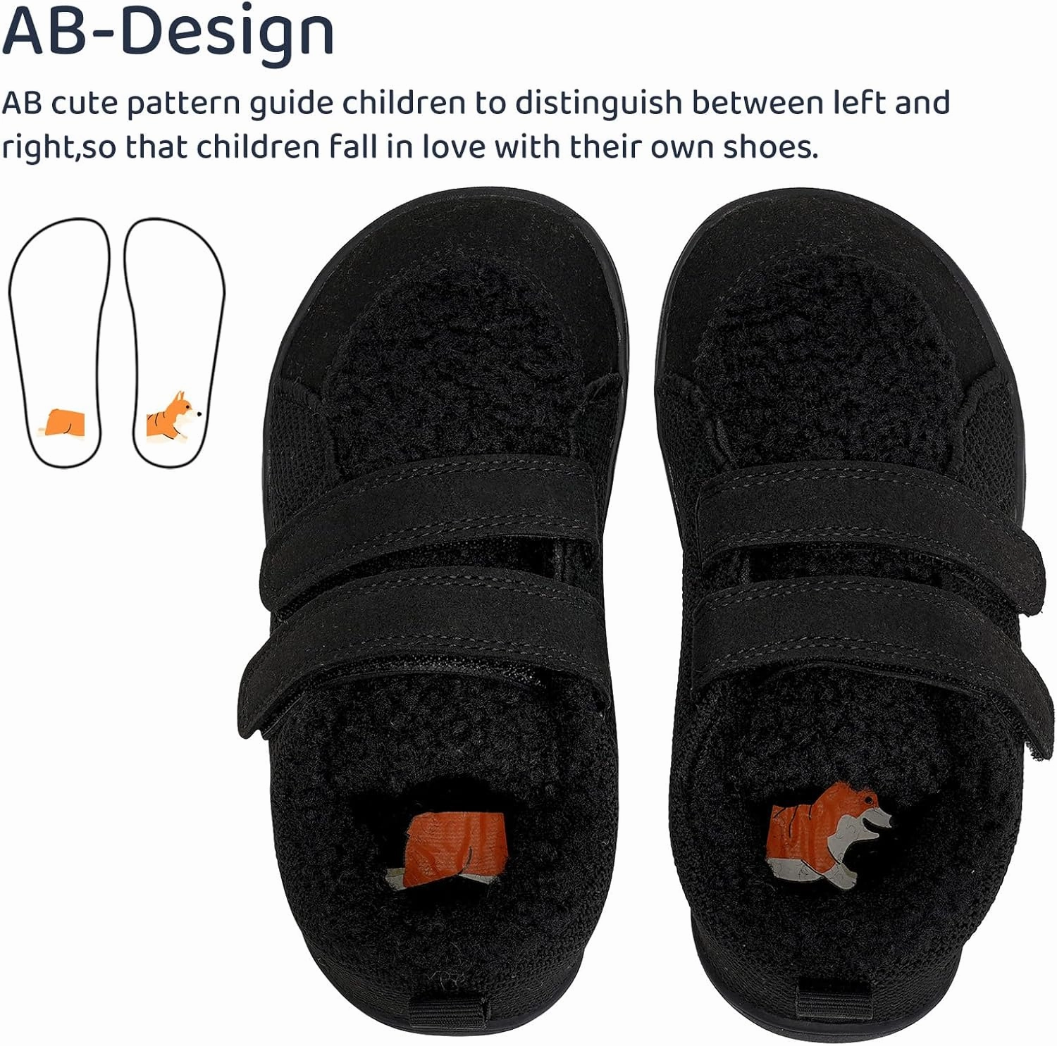 WateLves Toddler Little Kids Wide Barefoot Shoes Warm Winter House Shoes Baby Girls Boys Zero Drop Minimalist Plush Warm Sneakers for Indoor Outdoor