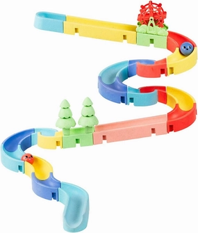 Waterslide: Marble Run - ECO, Interactive Bath Toy for Kids, Create Fun Marble Run Waterslide, Incl. 25 configurable Pieces, 2 Balls