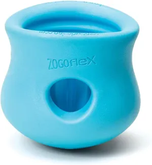 WEST PAW Zogoflex Toppl Treat Dispensing Dog Toy Puzzle – Interactive Chew Toys for Dogs – Dog Toy for Moderate Chewers, Fetch, Catch – Holds Kibble, Treats, X-Large, Aqua Blue
