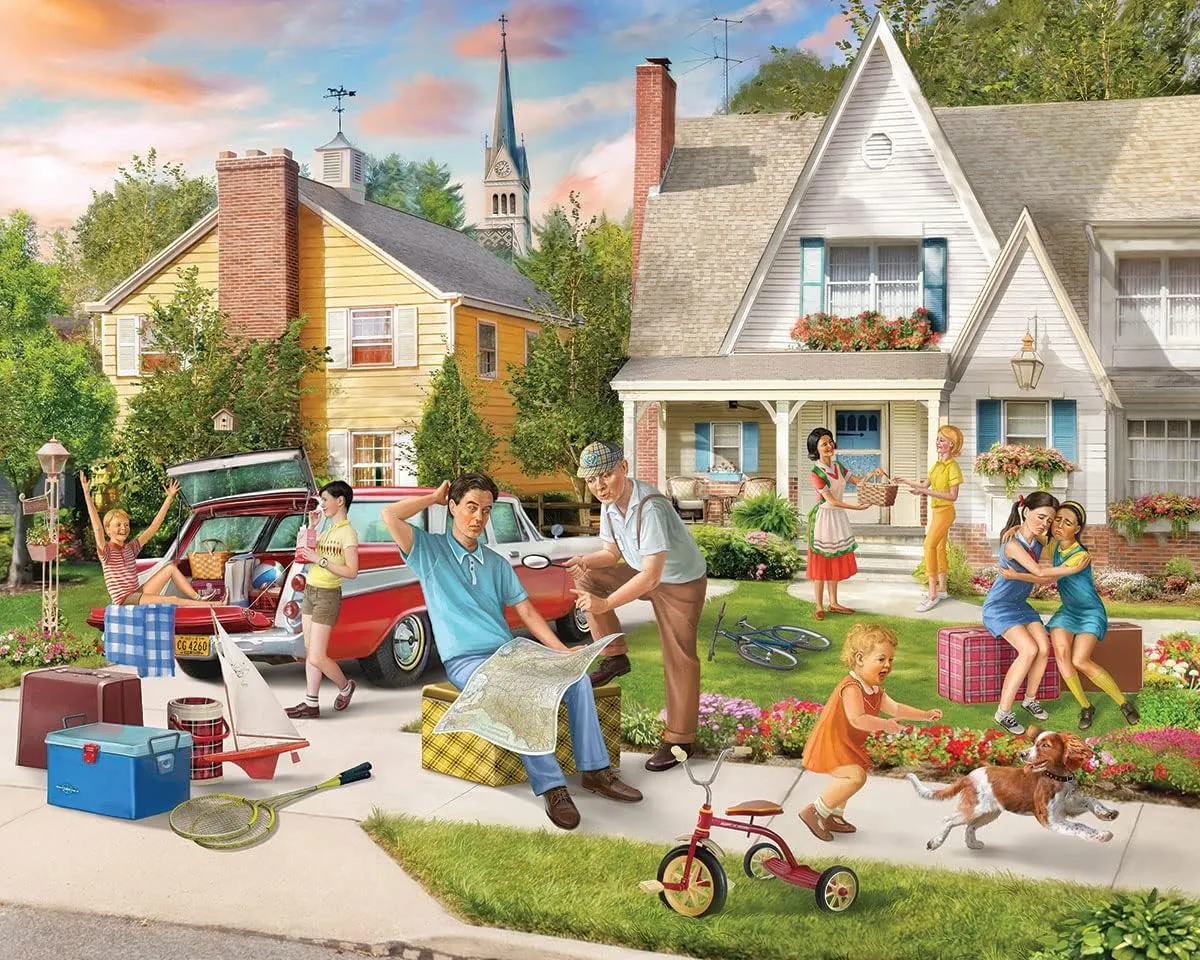White Mountain Family Road Trip Spring Puzzles 1000 Pieces Jigsaw Puzzle for Adults and Family