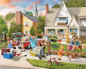 White Mountain Family Road Trip Spring Puzzles 1000 Pieces Jigsaw Puzzle for Adults and Family