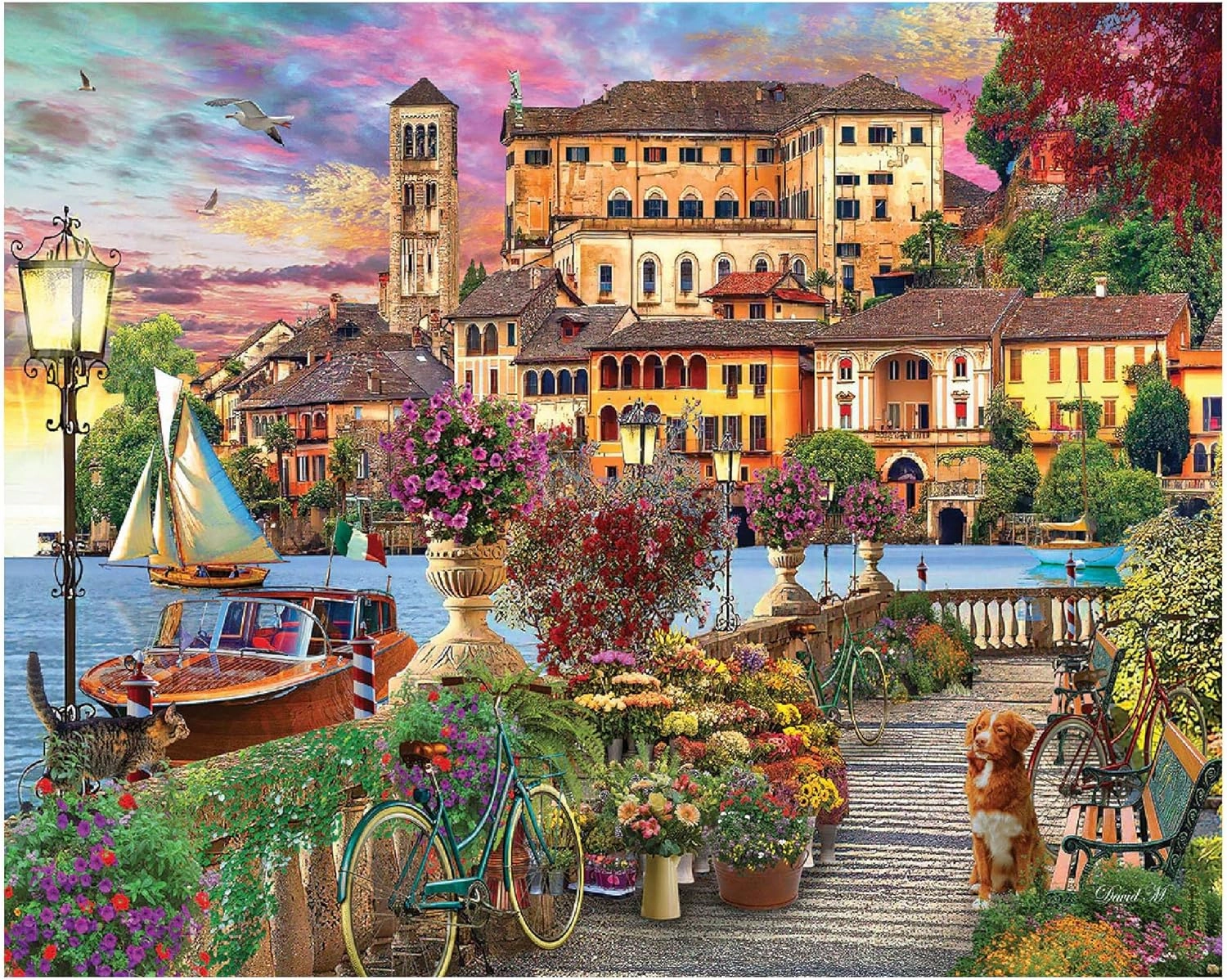 White Mountain - Italian Promenade, 1000 Piece Jigsaw Puzzle, Italy Puzzle