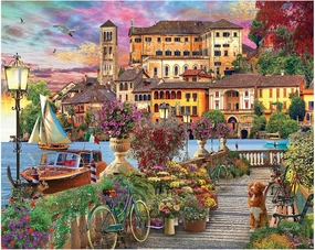 White Mountain - Italian Promenade, 1000 Piece Jigsaw Puzzle, Italy Puzzle