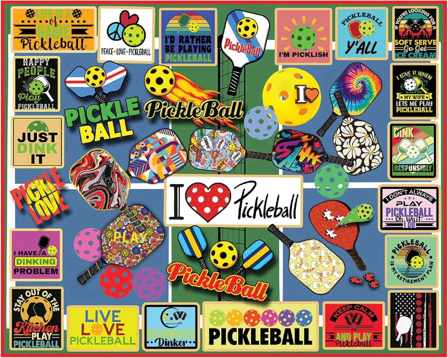 White Mountain Puzzles - Pickleball - 1000 Piece Jigsaw Puzzle