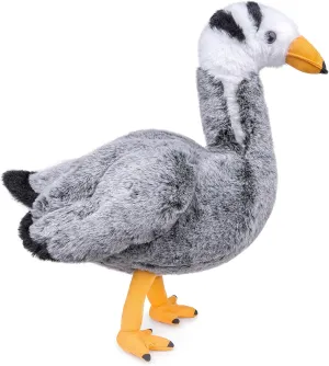 Wild Goose Plush Toy, Lifelike Wild Goose Stuffed Animal 13in Grey, Soft Goose Toy Gift or Kids Friends Collectors