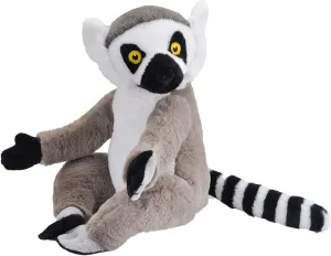 Wild Republic Ecokins, Ring Tailed Lemur, Stuffed Animal, 12 inches, Gift for Kids, Plush Toy, Made from Spun Recycled Water Bottles, Eco Friendly, Child’s Room Décor, Multicolor, Medium