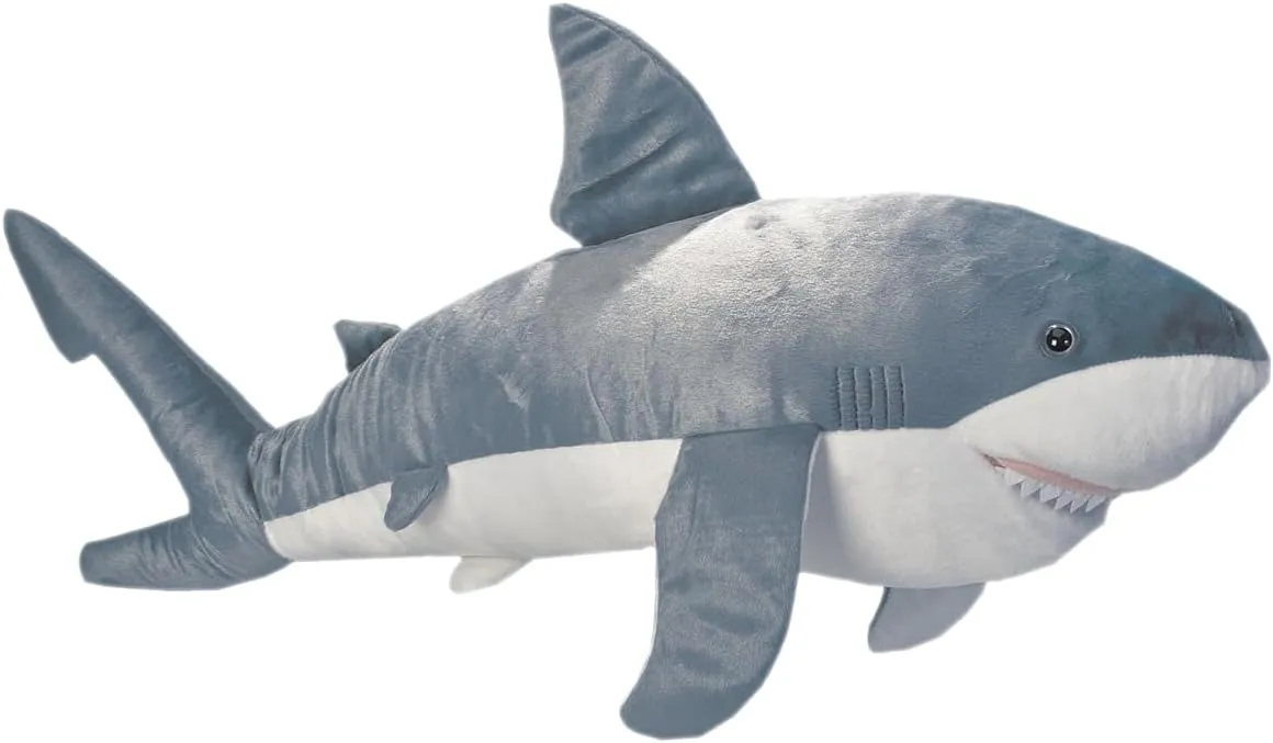 Wild Republic Jumbo Great White Shark Plush, Giant Stuffed Animal, Plush Toy, Gifts for Kids, 30 Inches