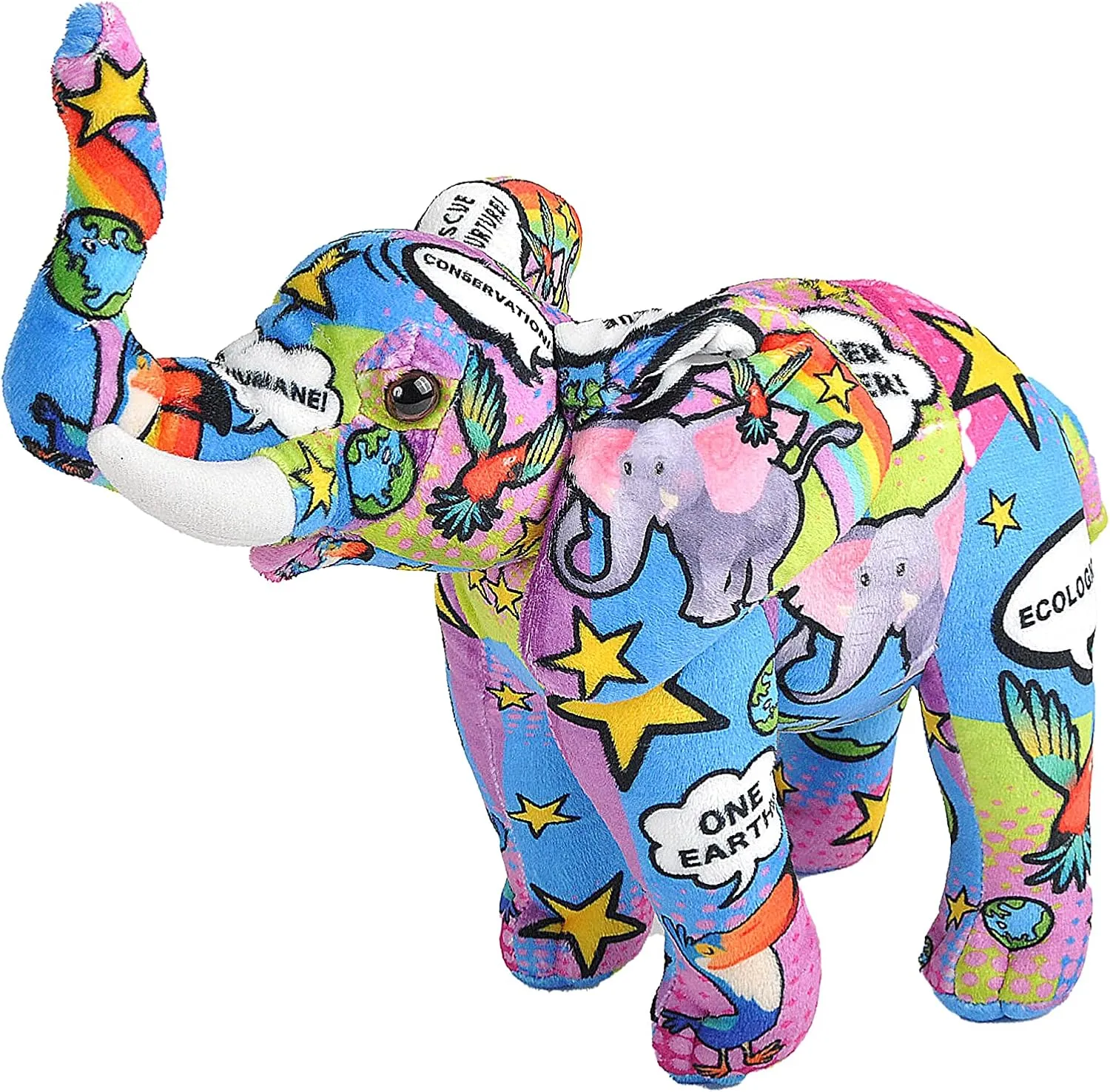 Wild Republic Message from The Planet, Elephant, Stuffed Animal, 12 inches, Gift for Kids, Plush Toy, Made from Spun Recycled Water Bottles, Eco Friendly, Child’s Room Decor