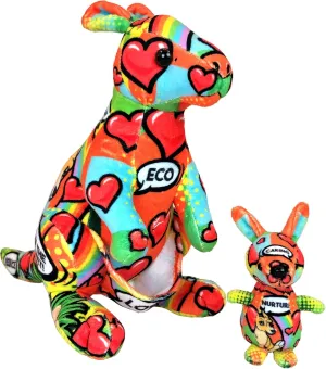 Wild Republic Message from The Planet, Kangaroo, Stuffed Animal, 12 inches, Gift for Kids, Plush Toy, Made from Spun Recycled Water Bottles, Eco Friendly, Child’s Room Decor