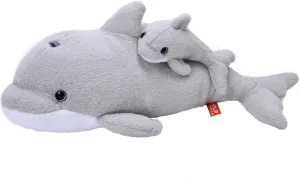 Wild Republic Mom and Baby Dolphin, Stuffed Animal, 14 inches, Gift for Kids, Plush Toy, Fill is Spun Recycled Water Bottles, 12"