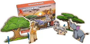 Wild Republic, Woodkins African Wooden Playset, Gift for Kids, Great for Innovative Play, Eco Friendly, Five Piece Boxed Set