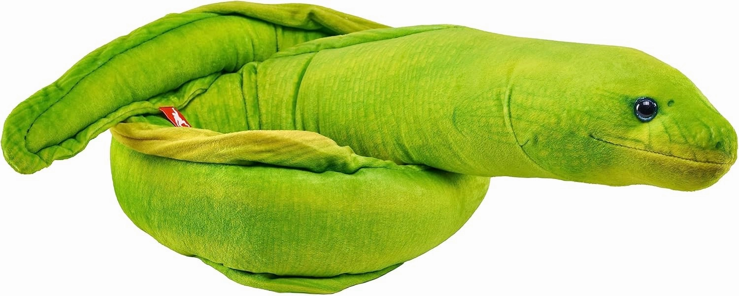 Wild Republic Living Ocean Green Moray EEL, Stuffed Animal, 54 Inches, Plush Toy, Fill is Spun Recycled Water Bottles