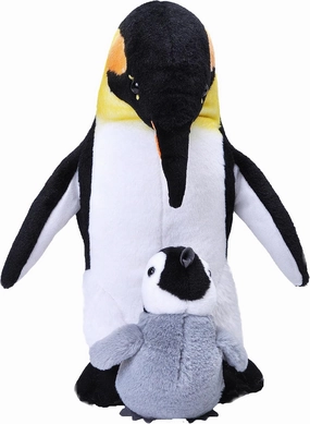 Wild Republic Mom and Baby Emperor Penguin, Stuffed Animal, 12 inches, Gift for Kids, Plush Toy, Fill is Spun Recycled Water Bottles