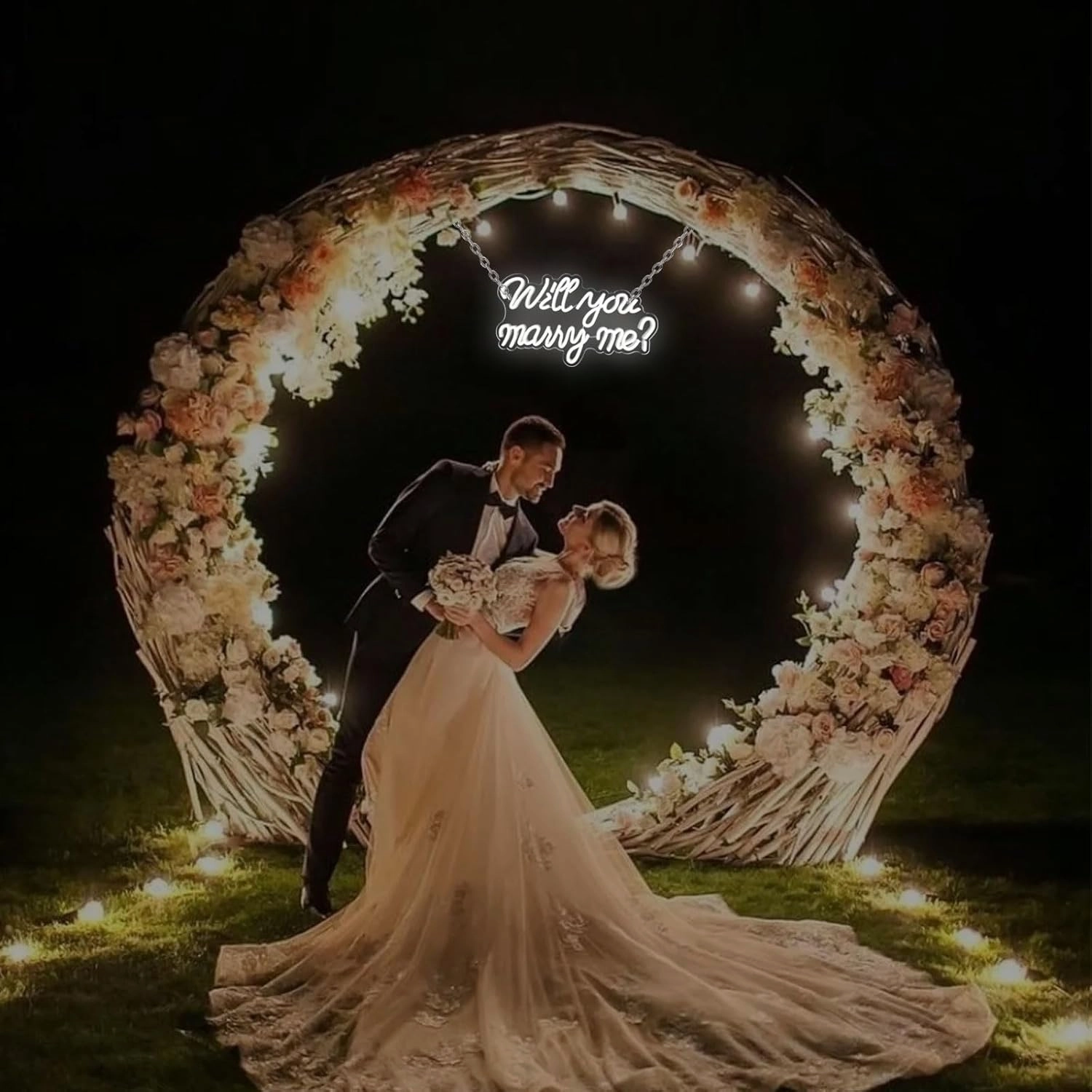Will You Marry Me Neon Sign, LED Neon Light for Proposal Engagement Art Decor, Marry Me Neon Signs for Engagement Wedding Valentines Day Girlfriend Party Bedroom Wall Hanging Decoration