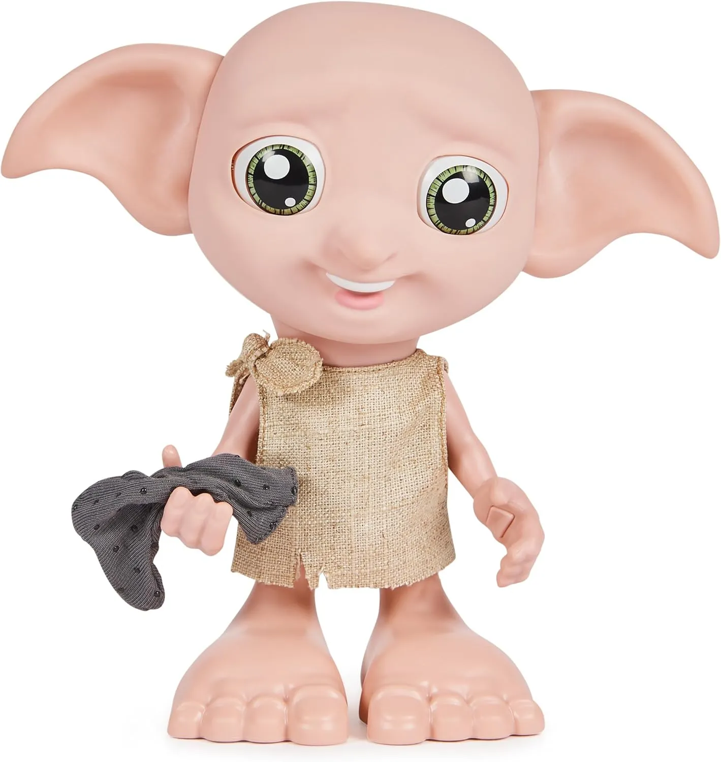 Wizarding World - 8.5" Harry Potter Elf Dobby Interactive Doll with Stocking and 30  Sounds and Phrases - Harry Potter Gifts - Toys Kids 6 