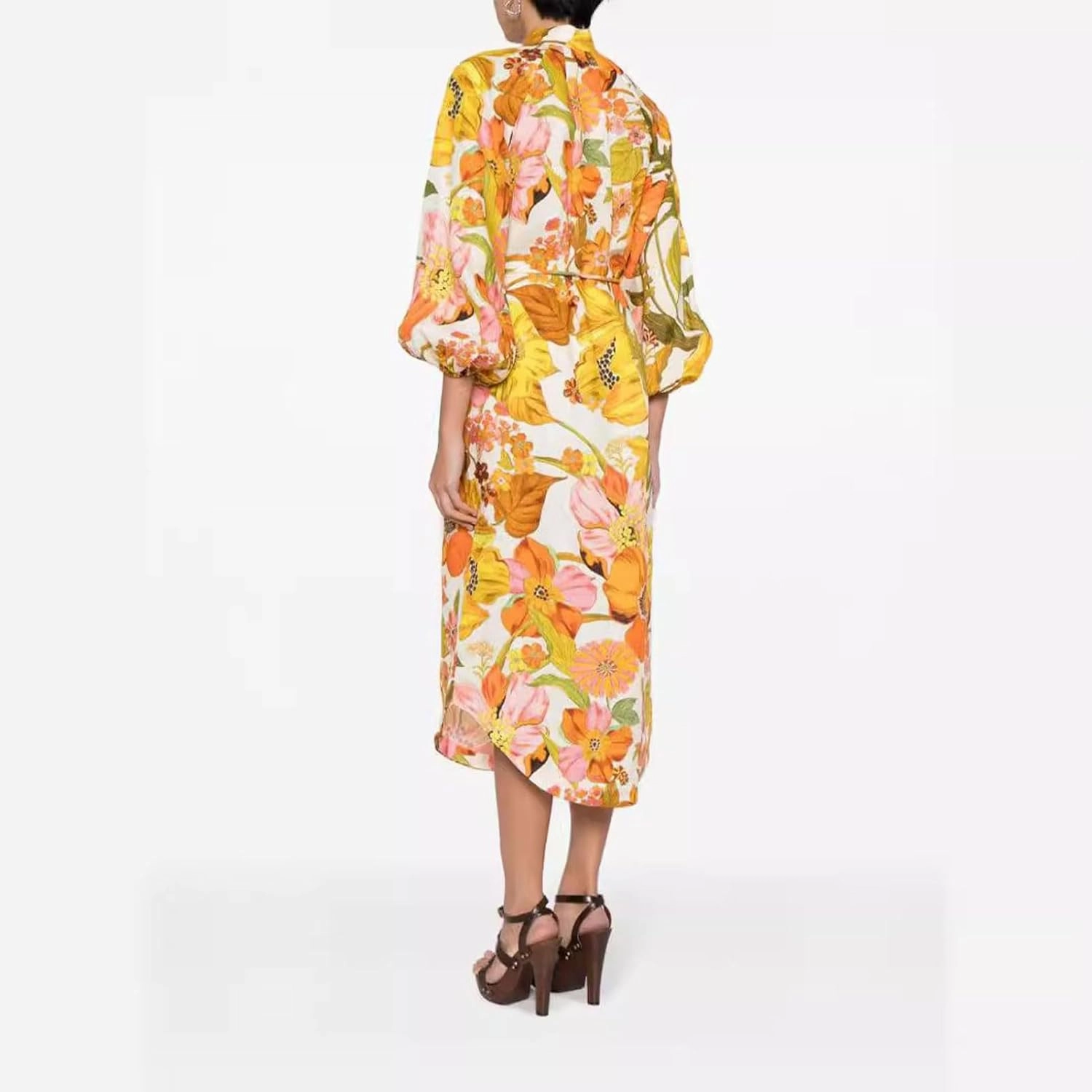 Women Button Down Long Sleeve Cover up House Dress Summer Fall Lounge Lightweight with Pockets Vintage Floral Boho Dresses