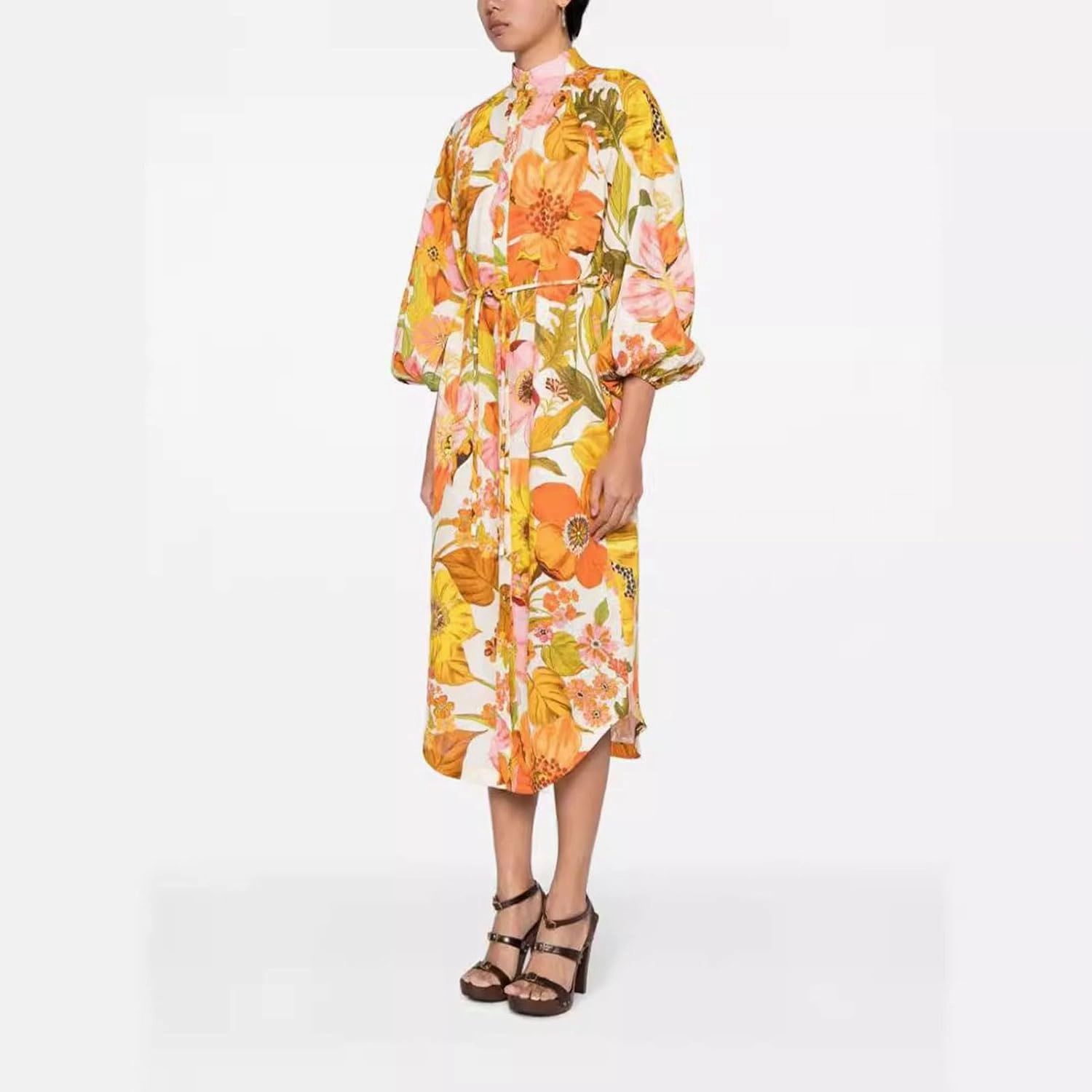 Women Button Down Long Sleeve Cover up House Dress Summer Fall Lounge Lightweight with Pockets Vintage Floral Boho Dresses