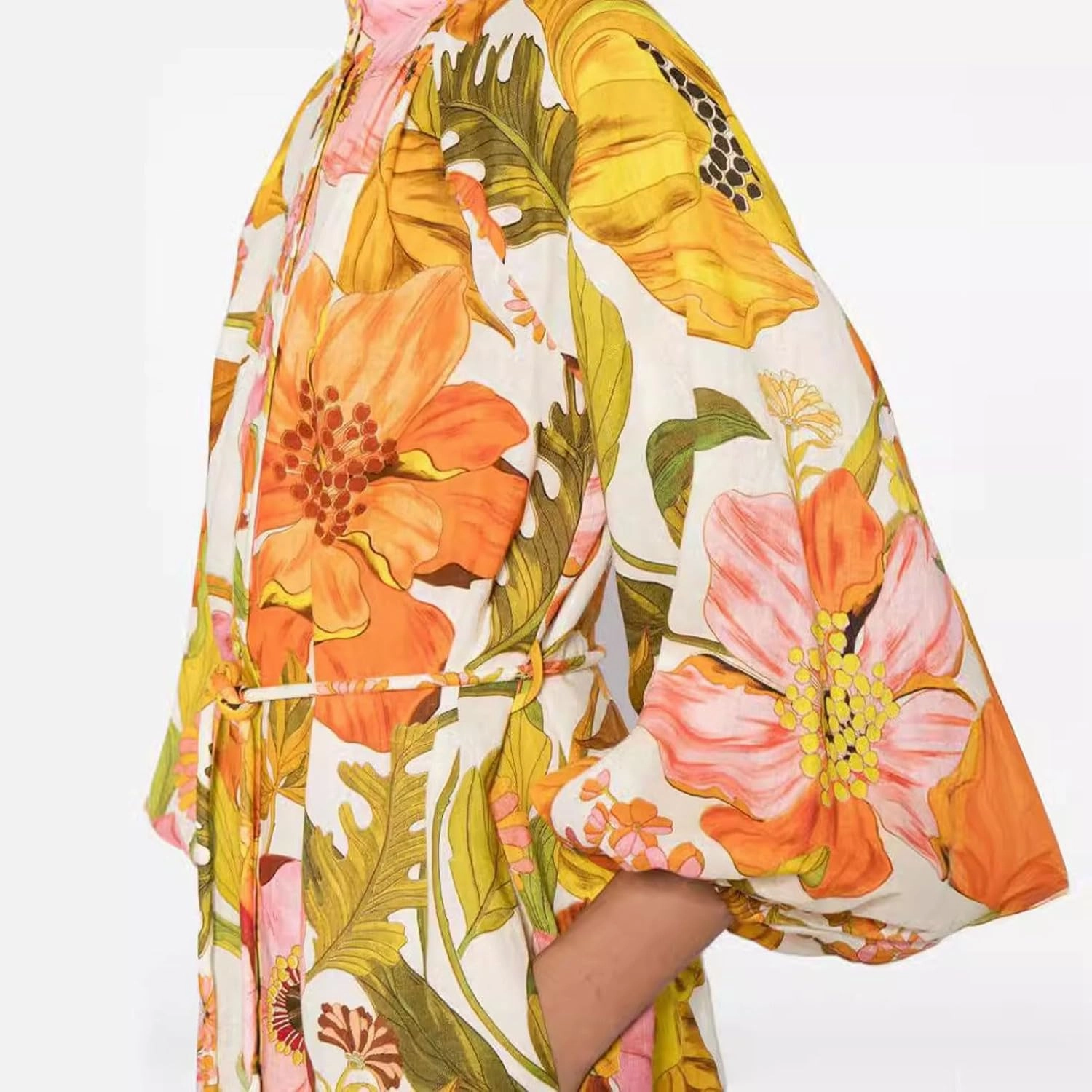 Women Button Down Long Sleeve Cover up House Dress Summer Fall Lounge Lightweight with Pockets Vintage Floral Boho Dresses