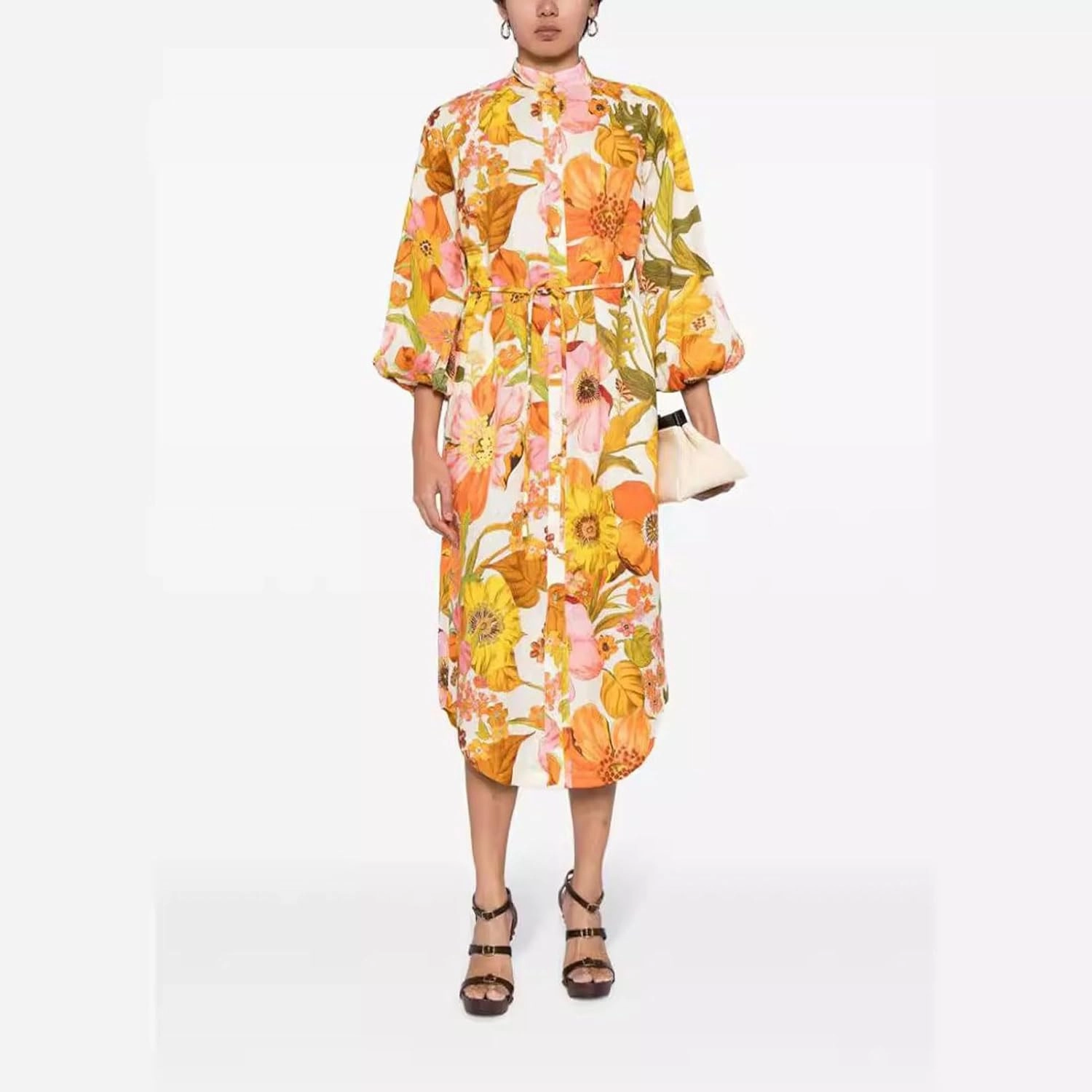 Women Button Down Long Sleeve Cover up House Dress Summer Fall Lounge Lightweight with Pockets Vintage Floral Boho Dresses