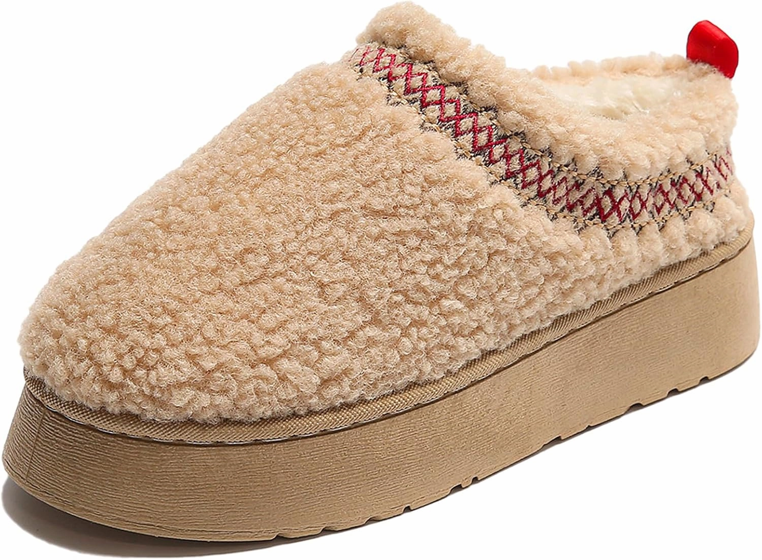 Women's Platform Clogs Mini Boots Plush Lining Fuzzy Slippers Slip on Fluffy Snow Boots for Women